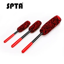 SPTA Ступица колеса для автомобиля Чистящая Щетка гибкая 3 шт. с длинной ручкой Премиум Шерсть автомобильные щетки для чистки обода мягкое волокно Чистка шин щетка новая