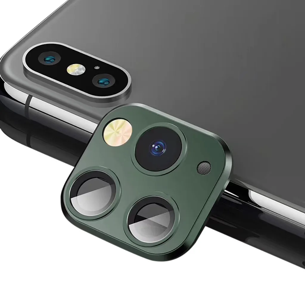 Металлическая Наклейка на объектив, чехол на объектив для iPhone X XS MAX, поддельная камера для iPhone 11 Pro Max, задняя камера для телефона s, защитные чехлы