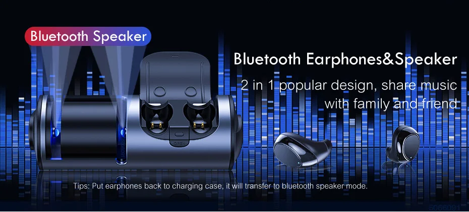 3 в 1 Bluetooth наушники 5,0 с 1200 мАч зарядный чехол беспроводные bluetooth-наушники bluetooth-динамик на подставке для iOS Android