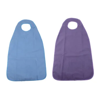 

Adult Bib Adult Elderly People Meal Bibs Waterproof Washable Mealtime Protector Disability Aid Apron Terry Cloth with Magic Tape