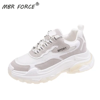 

MBR FORCE new Fashion Women seasons sneakers white Platform summer Chunky Vulcanized Shoes Breathable Leisure Lace Up Women Shoe