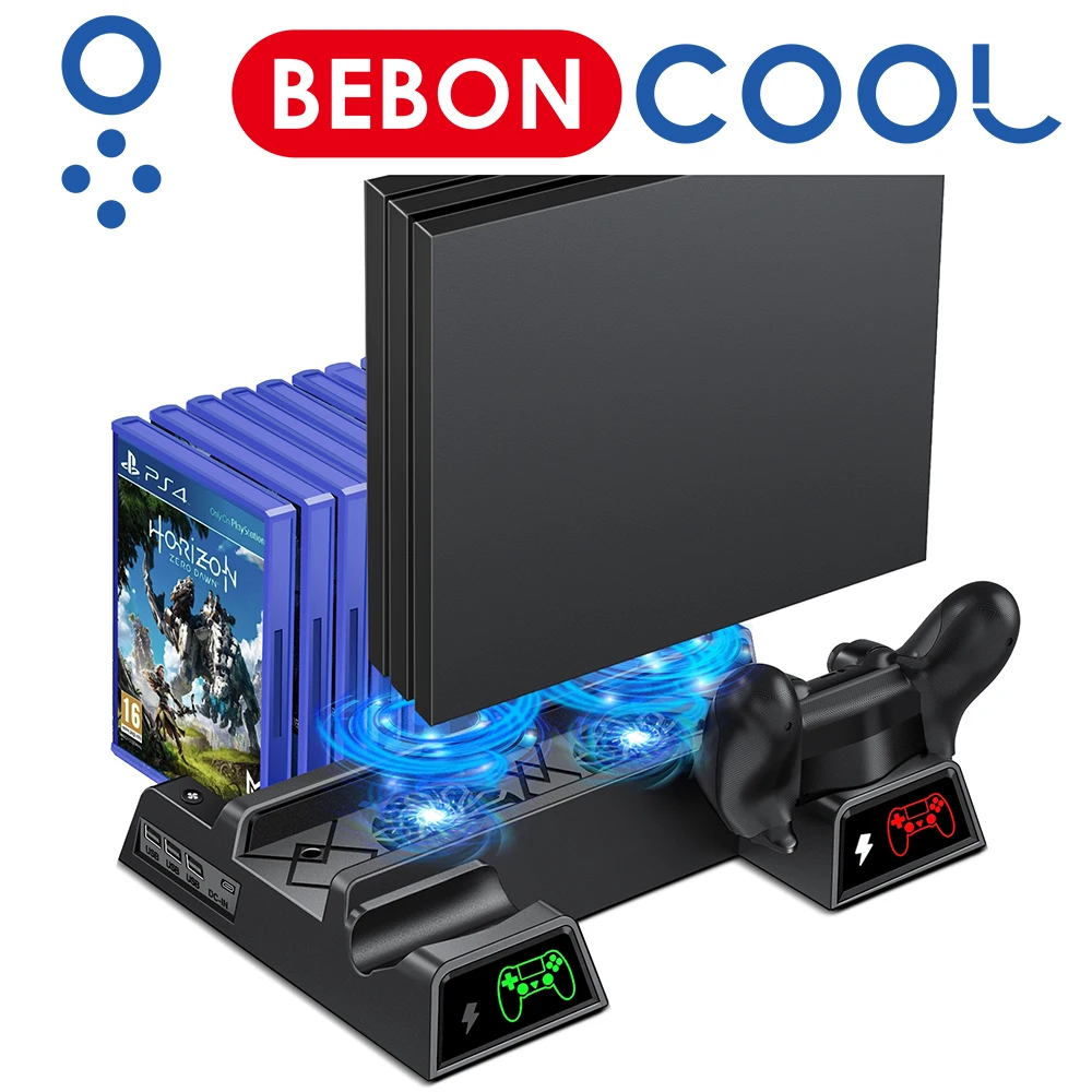 Вертикальная подставка для PS4/PS4 Slim/PS4 Pro охлаждающий вентилятор зарядное