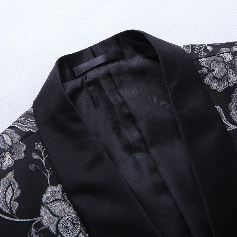 2019 autumn and winter new large size men's suit blazer high quality men's jacquard suit embroidery dress men's wild single West