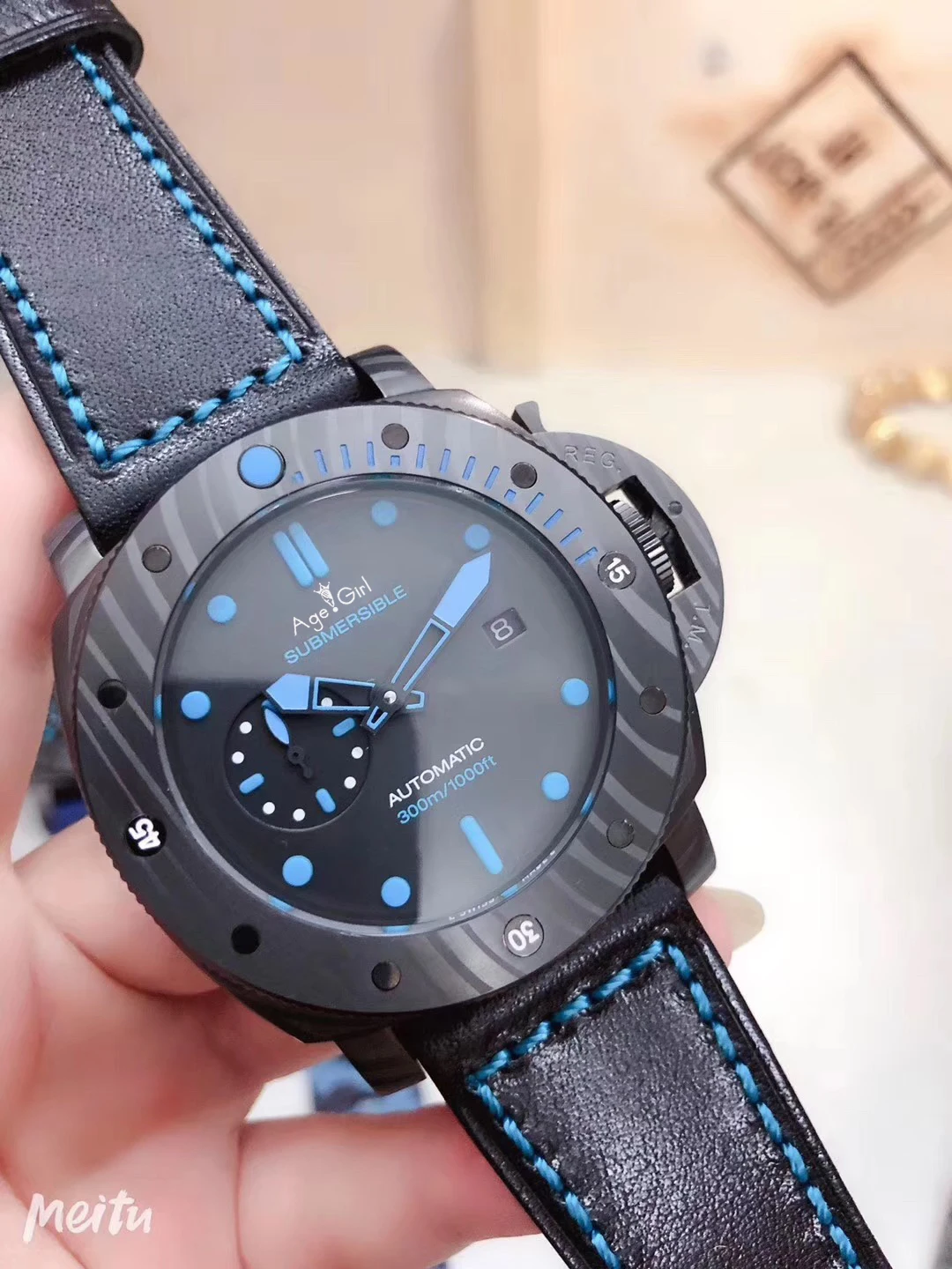 

Luxury Brand New Men Automatic Mechanical Sapphire Stainless Steel Titanium Black Rubber Leather Carbotech Bezel Luminous Watch