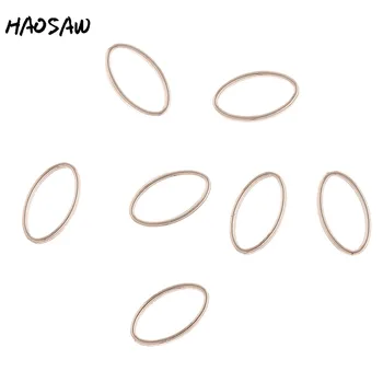 

HAOSAW 9*15MM 6Pcs/Lot Oval/Loop Connect Charm/Accessories Parts/Rhodium Charm Findings/Earrings Accessories/Handmade Charm