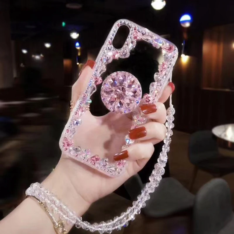 Роскошный сверкающий Алмазный чехол для телефона iphone11 11pro 11promax с браслетом Для