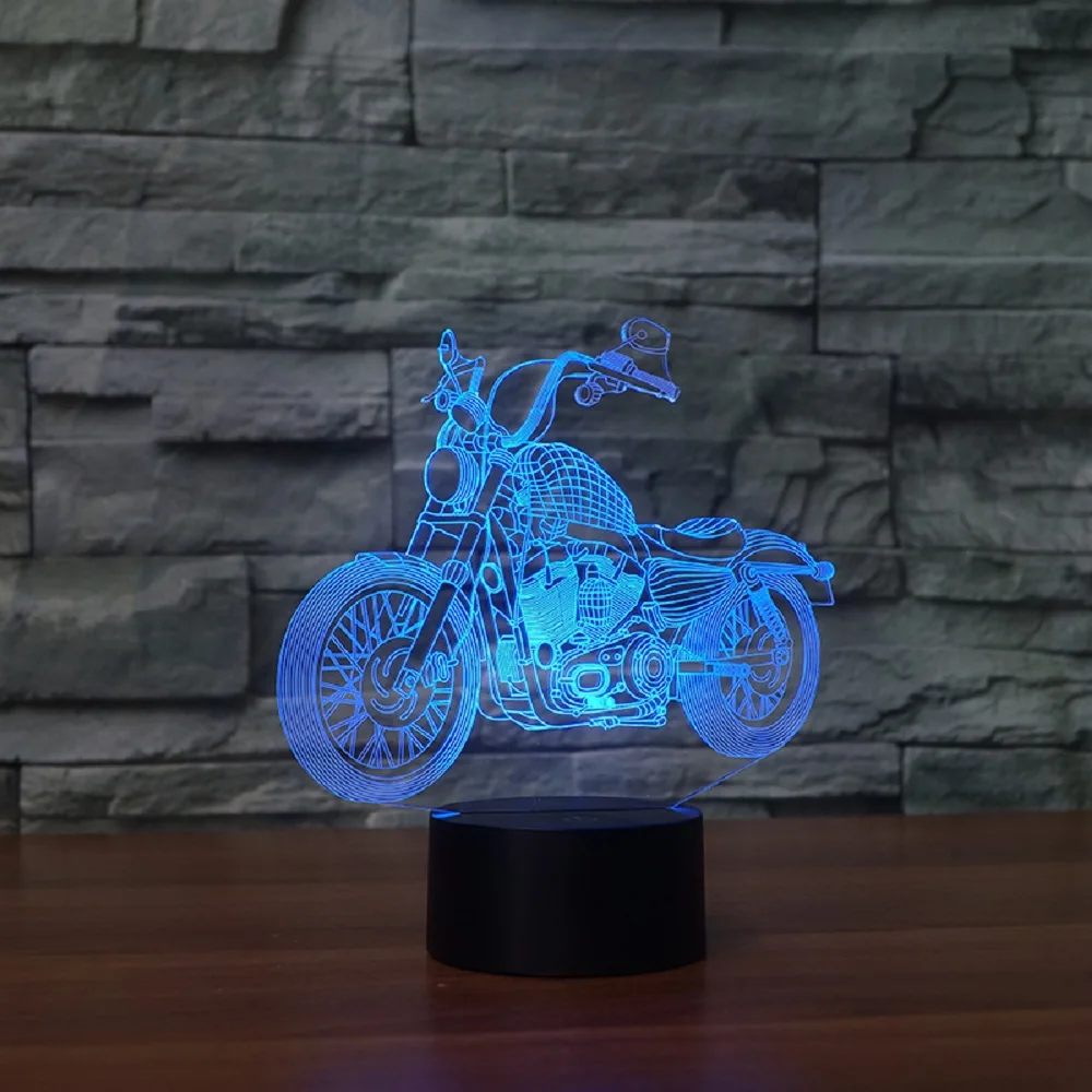  3D Lamp Motorcycle Rider 3d Fast & Furious 8 Novelty Motorcycle Table Lamp Night Lights Led Lampara - 32800778465