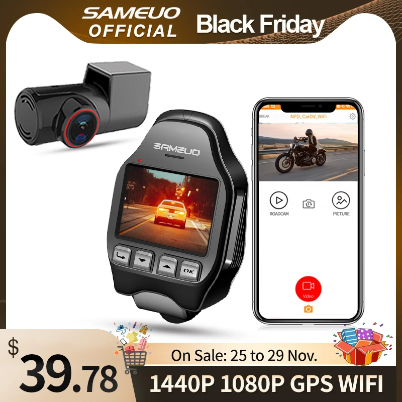 sameuo U600 Car dvr wifi Dash Cam dual lens Night Vision video recorder dashcam car camera 3k 1440P rear cam 24h park monitoring |