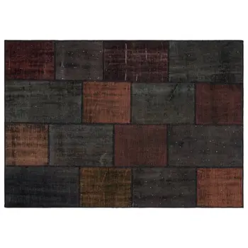 

Handmade Black Vintage Overdyed Patchwork Area Rug 160x230 Cm-5'3''X7'7''