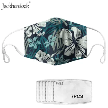 

Grunge Hibiscus Flowers Print PM2.5 Masks with 7pcs Activated Carbon Filter Tropical Floral Design Anti Dust Masks Cotton Masks