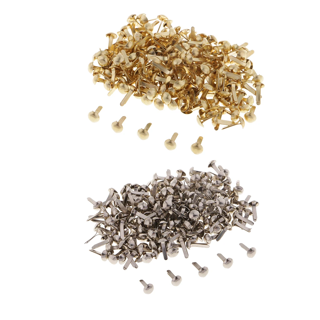 400pcs Mini Decorative Round Head Split Pins Metal Brads for Scrapbooking Paper Craft