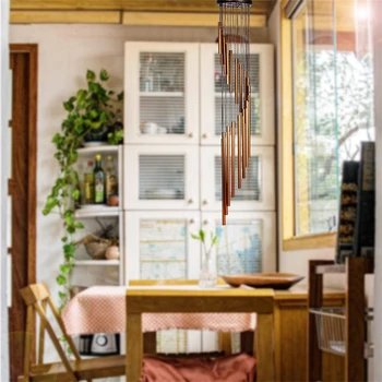 

VOGVIGO 18 Tubes Wind Chime Bells Hanging Living Bed Lucky Pendant Solid Wood Home Decoration Crafts Garden Deocr