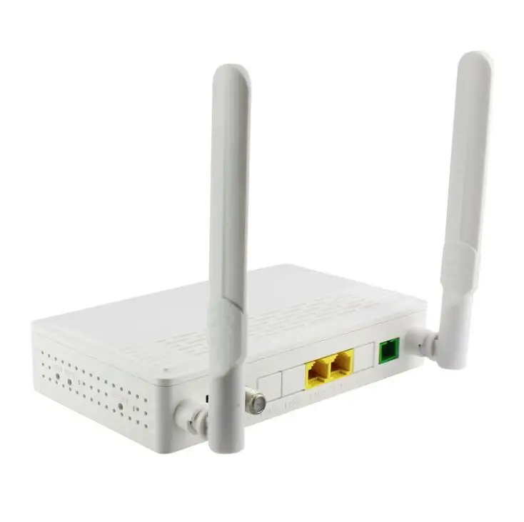 Лучшая цена ont onu 2 prot XPON 1GE + 1FE CATV WIFI с SC APC Green fiber интерфейс английская версия |