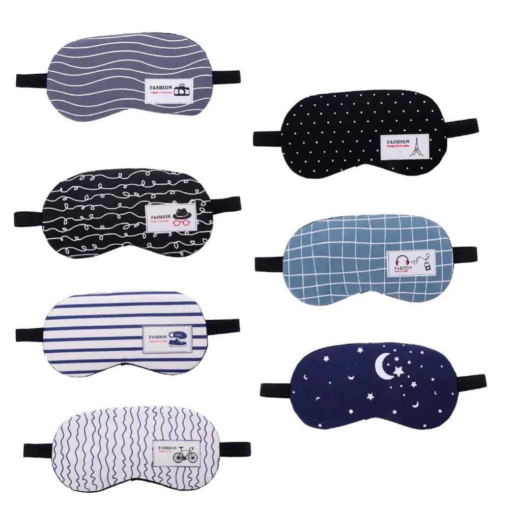 1PCS Sleeping Eye Mask Cotton Soft Sleep Aid Travel Rest Eye Shade Cover Blindfold Unisex Women