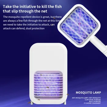 

2 In 1 Electric Mosquito killer lamps Swatter USB Charging Mosquito Fly Mosquito Lamp Mute Portable Multifunct Insect Killer