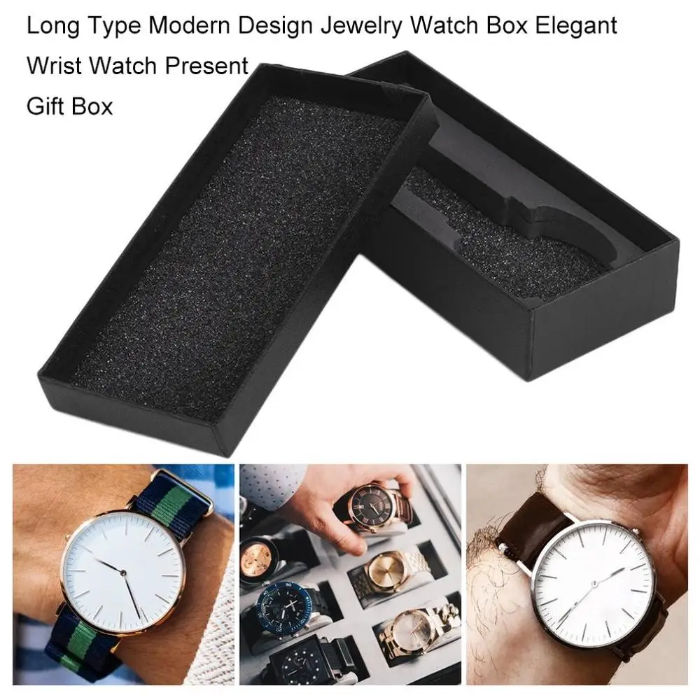 

Long Type Modern Design Jewelry Watch Box Elegant Wrist Watch Present Gift Box Case Display Storage Organizer