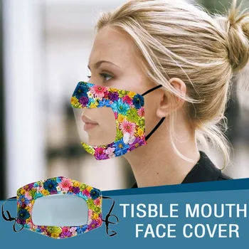 

10pc Adult Dustproof Protection Face Mask With Clear Window Mask Transparent Visualization New Fashion Adjustable Mask 2020