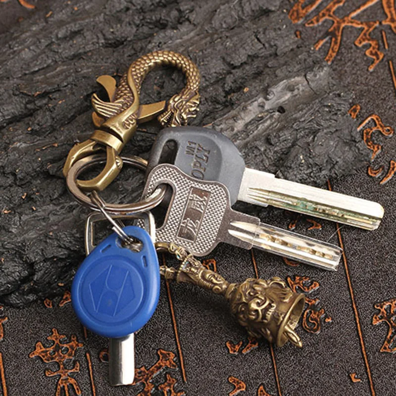 Винтажные медные статуэтки дракона маленькие украшения Ретро латунные животные автомобильные брелки Ремесла офисный стол аксессуары для украшения