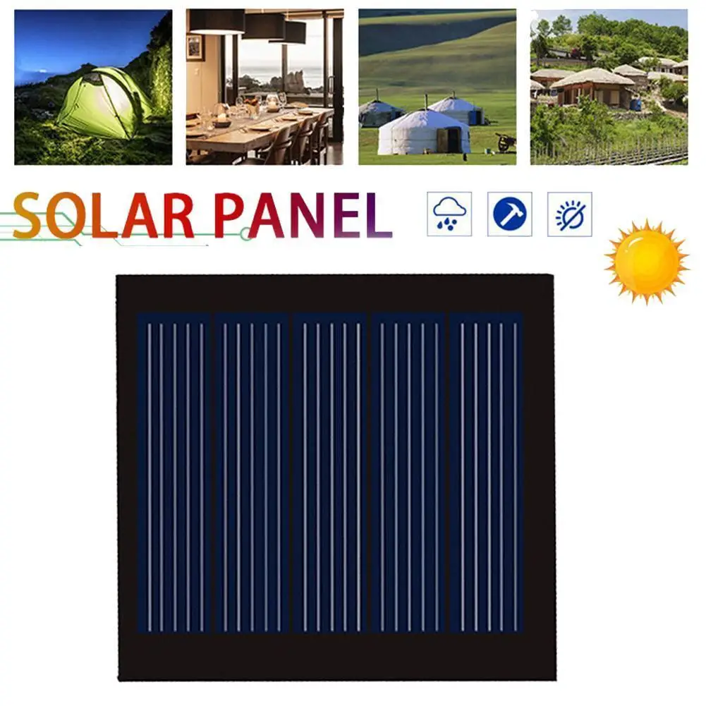 

2.5v 110ma Round Black Mini Solar Panel 51.5*48mm Polycrystalline Glue Camping Tool Portable Silicon Diy Outdoor Charging B K6Z4