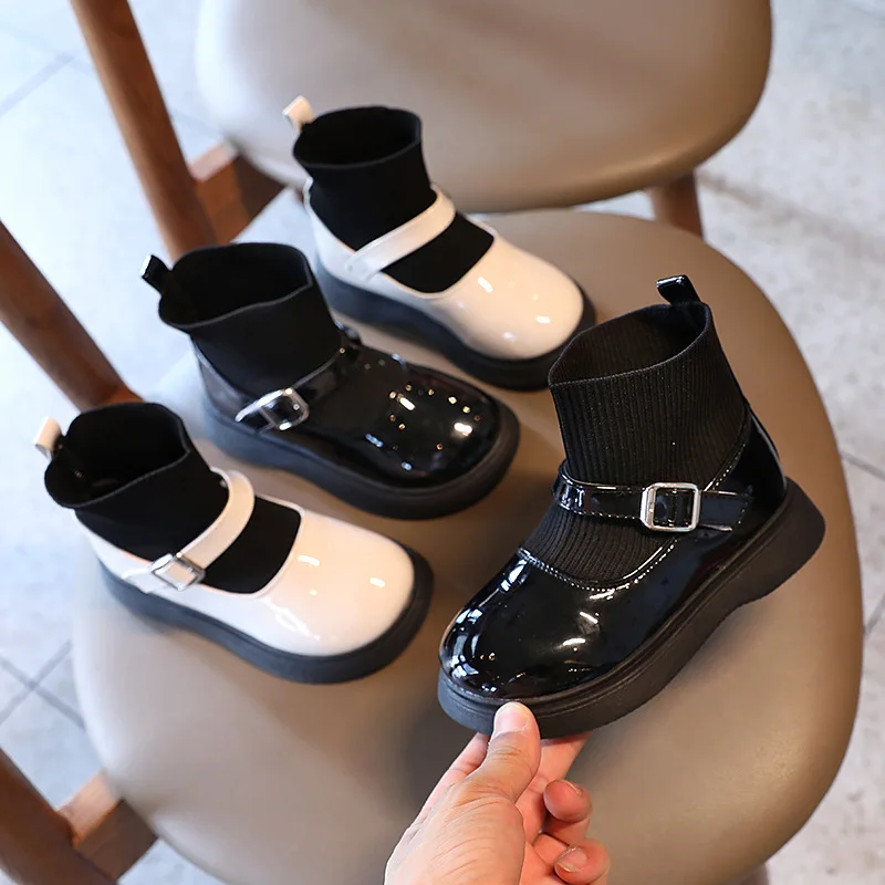 

2021 New Autumn/Winter Children Boots Girls Chelsea Boots Little Girl Shoes Fashion Sock Slip-On Non-slip Kids Boots 2-12 Years