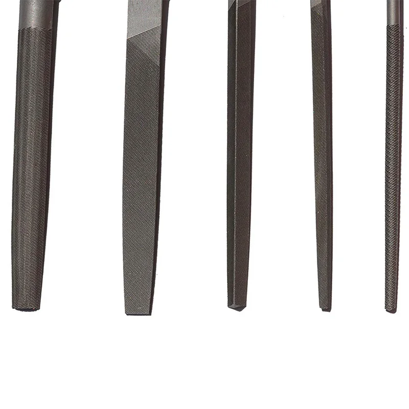 Набор напильников из высокоуглеродистой стали с деревянными ручками, напильник для дерева, металла, пластика, 5 штук(стальной напильник