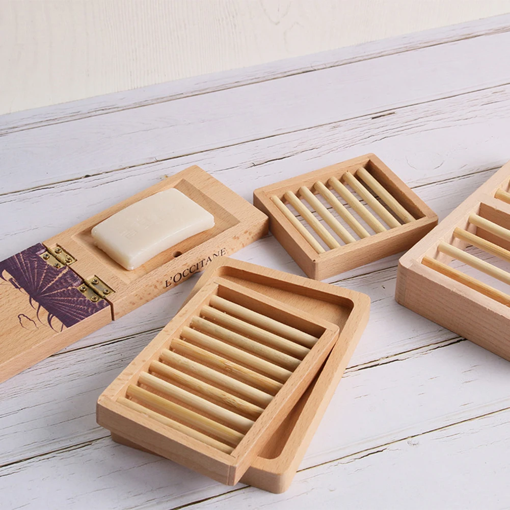 Natural Wooden Bamboo Soap Dish Tray Holder Soap Rack Plate Box Natural Wooden Bamboo Soap Dish Tray Holder Soap Rack Plate Box