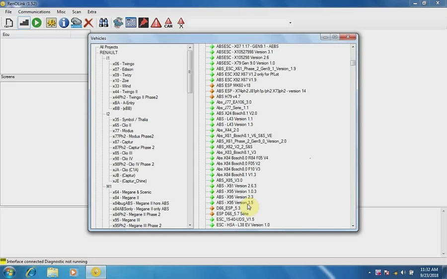 Renolink Obd2 для Renault Ecu программист V1.52