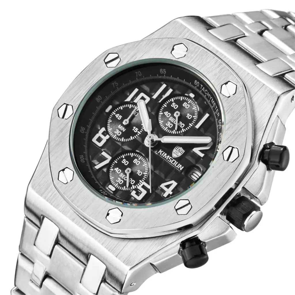 

Switzerland Royal Rolexable Japan MIYOTA quartz men's watches fashion steel belt three-eye waterproof sports watch montre homme