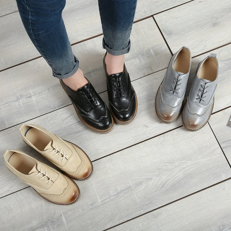 EGONERY/офисные женские туфли-лодочки Модная брендовая женская обувь на низком каблуке; сезон весна-осень обувь из парчи на шнуровке; цвет бежевый, черный, серый