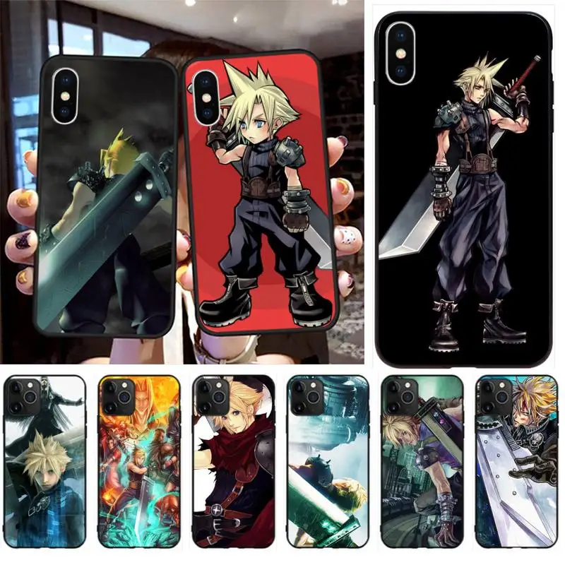 Final Fantasy VII FF7 аниме черный мягкий чехол для телефона iPhone 11 pro XS MAX 8 7 6 6S Plus X 5S SE 2020 XR |