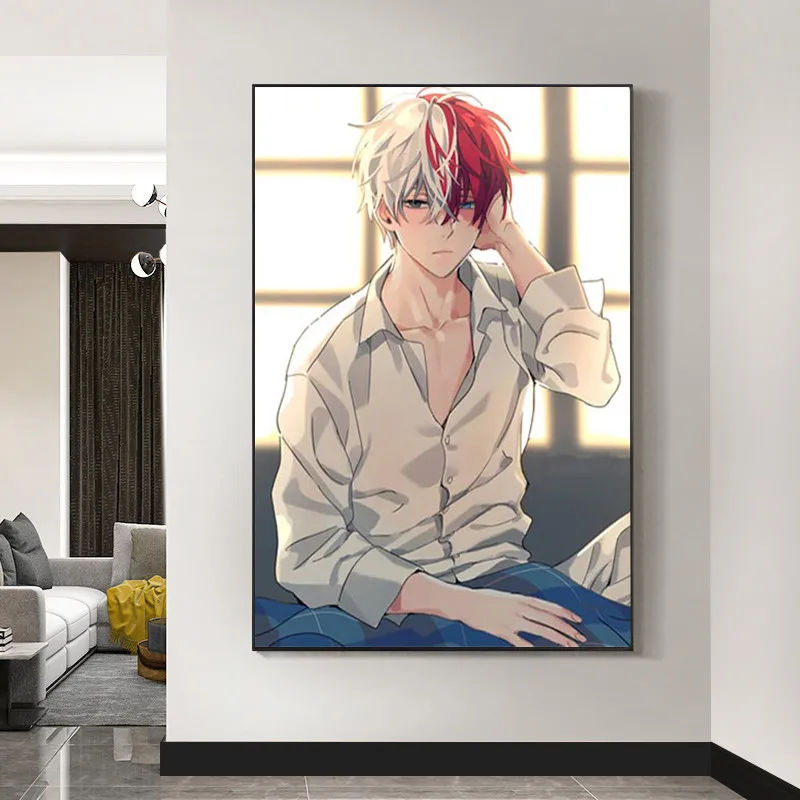 

Boku No My Hero Academia Todoroki Shouto Anime Canvas Painting Posters Prints Wall Art Picture for Living Room Home Decor Cuadro