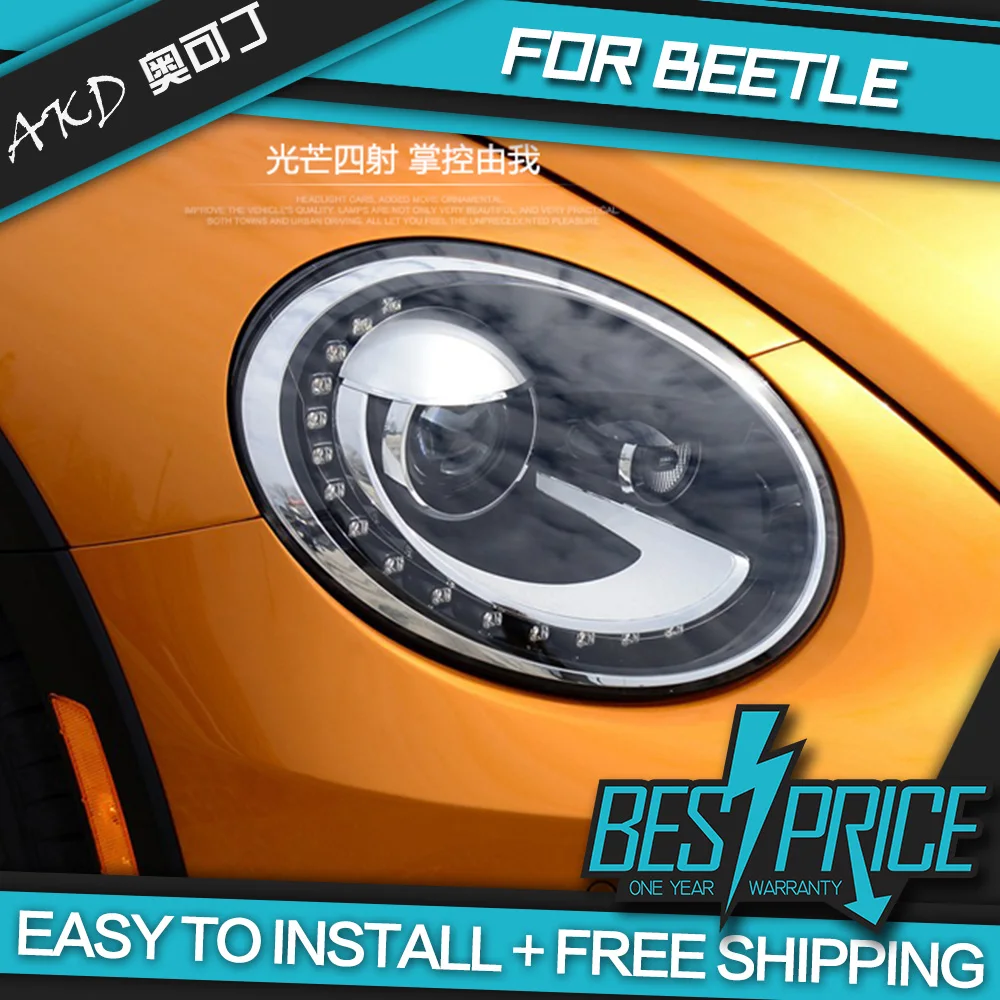 АКД автомобилей Стайлинг фар для VW Beetle фары светодиодный ходовые огни биксенон
