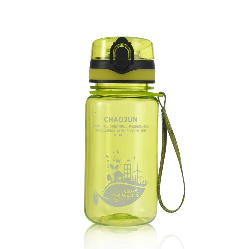 Креативная бутылка для воды для детей и взрослых, для спорта на открытом воздухе, герметичная, большая емкость, портативная и бутылка для питья - Цвет: Green Short
