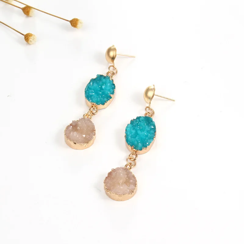 Bijoux Fancy Druzy серьги из смолы свадебные розовые капли для женщин ювелирные изделия