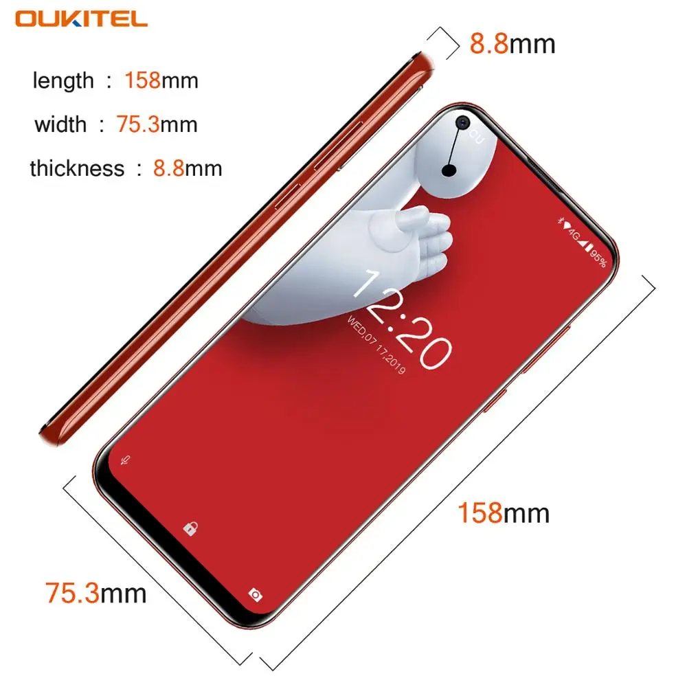 OUKITEL C17 Pro смартфон с 6 35 дюймов Android 9 0 4 ГБ 64 19:9 Dual 4G Band мобильный телефон отпечаток