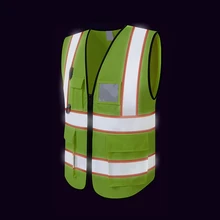 Светоотражающий жилет для бега, для мужчин, высокая видимость, мульти карман, спортивное защитное снаряжение, защита для улицы, майка, строительная безопасность