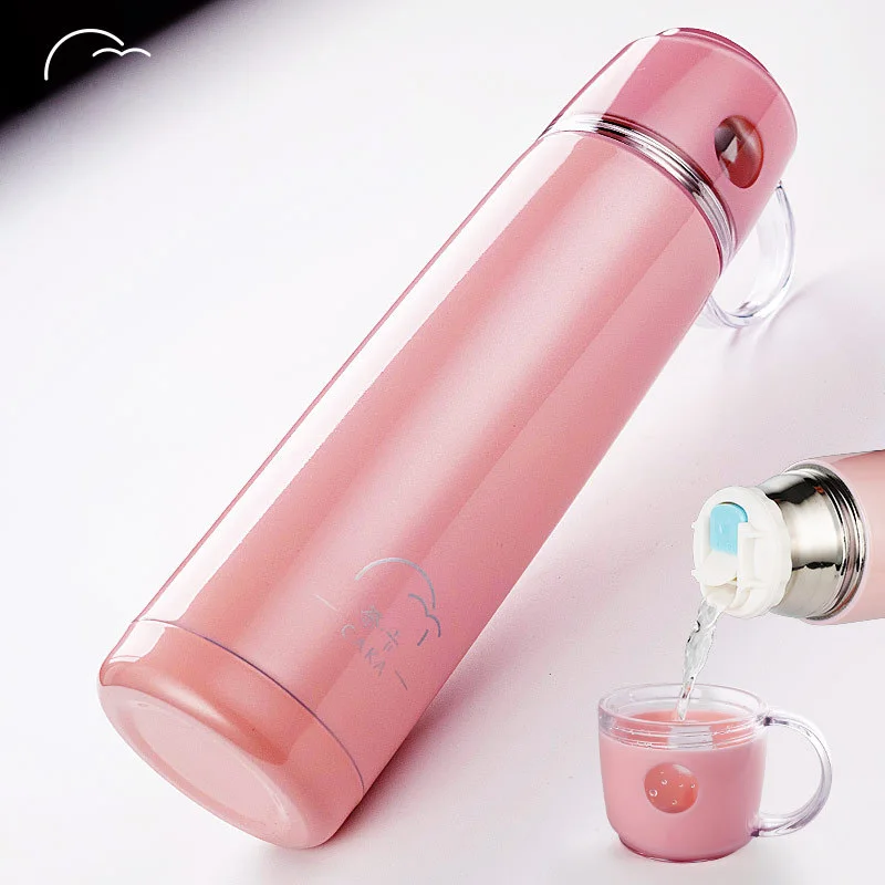Candy Color Stainless Steel Vacuum Flasks 500ml Thermos Cup Detachable Coffee Tea Milk Travel Mug Thermo Car Water Bottles