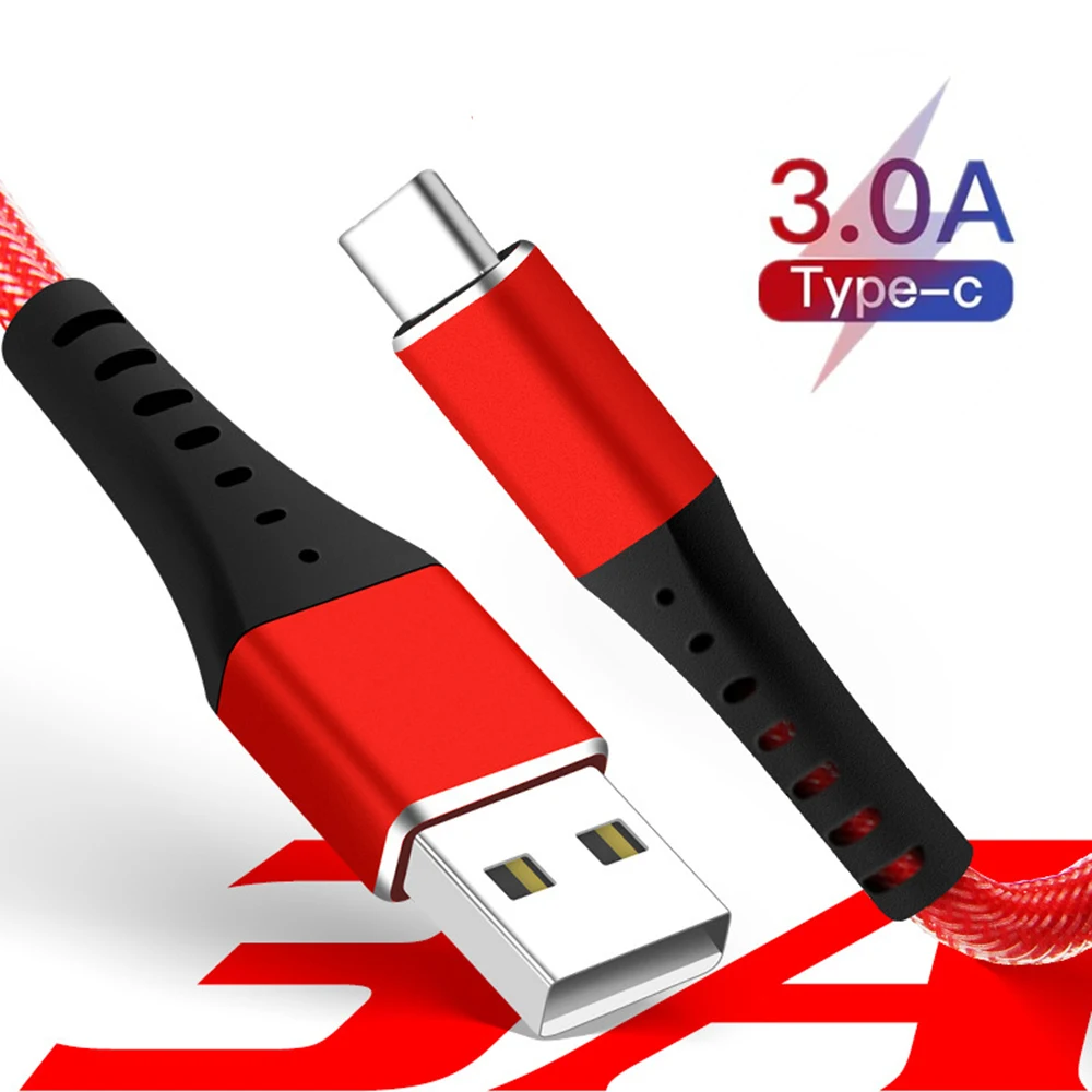 USB кабель для быстрой зарядки 1 м 3 А Тип C Xiaomi mi 9t mi8 a1 a2 a3 6 5 зеркальных Huawei p9 p10 p20 p30