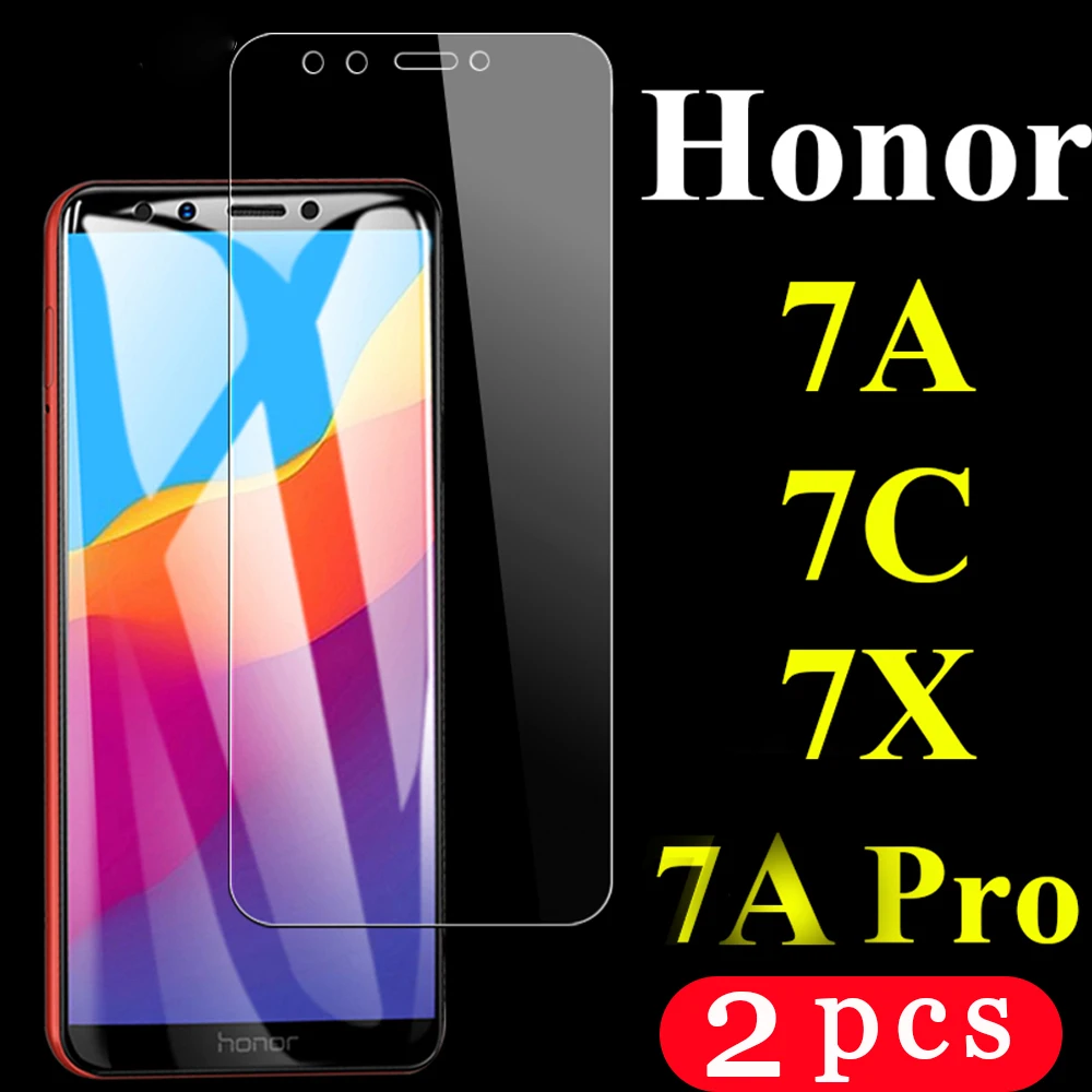 2 шт. закаленное стекло для huawei honor 7 7x7s 7c 7a pro Защитная пленка экрана телефона p smart
