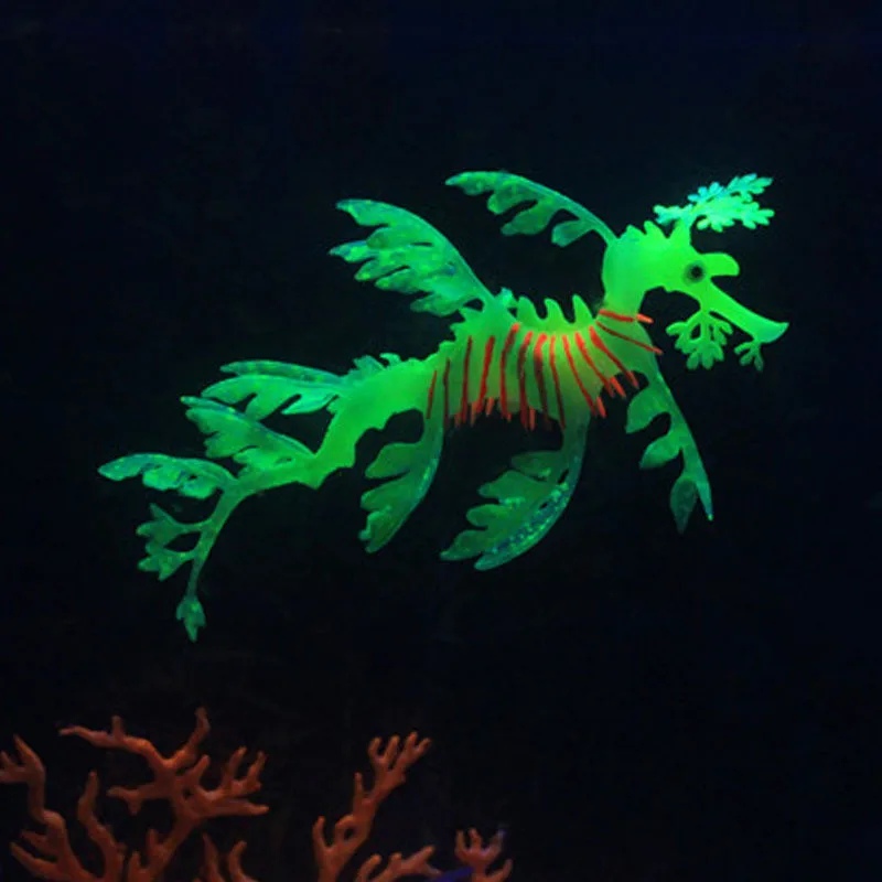 Аквариум морской дракон светящиеся Искусственные Силиконовые аквариумные украшения для аквариума 1 шт