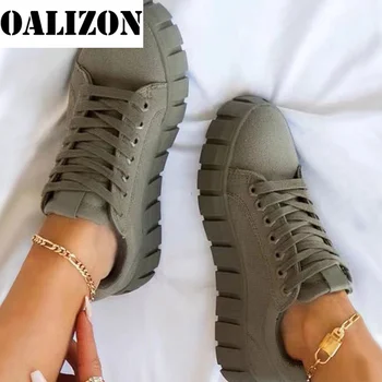 New Fashion Women Lace Up Casual Thick Bottom Flat Shallow Sneakes Sports Shoes Woman Lady Female Flats Running Trainers Shoes 5