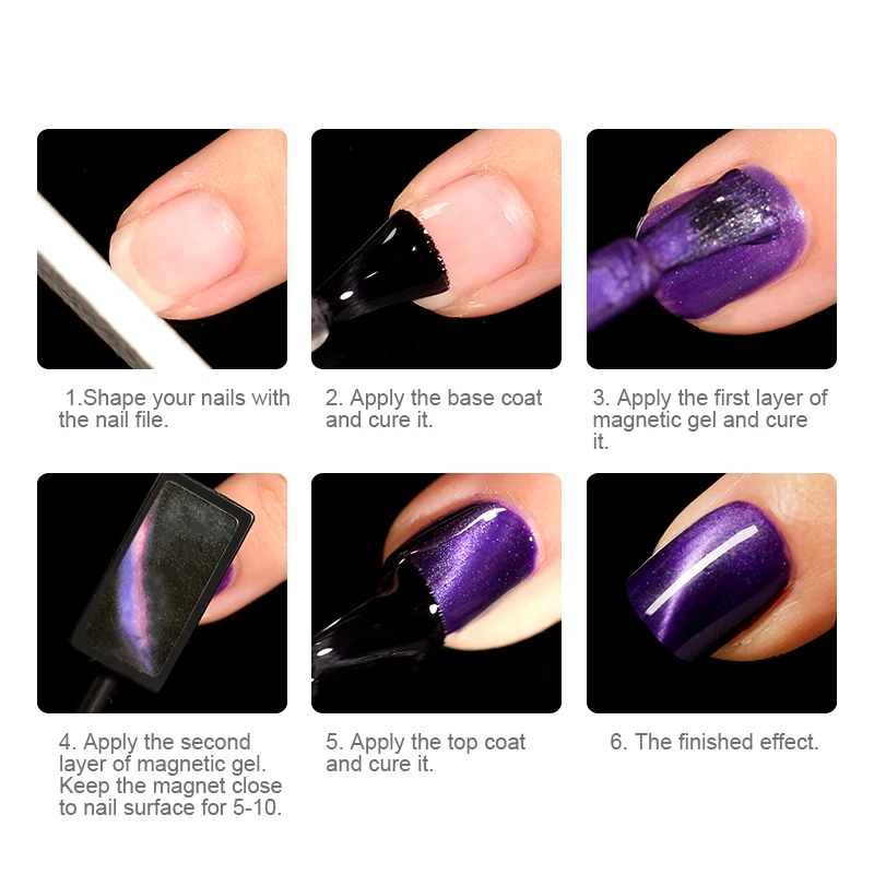 WHID шикарный 5D Магнитный Гелевый лак для ногтей замочить от ногтей Гель-лак УФ, светодиодный, фиолетовый Гель-лак нужен УФ-лампа отверждения DIY маникюр