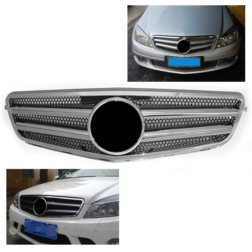 Авто Передняя решетка 2-контактный сетка для Mercedes-Benz W204 c-класса C300 C280 C200 C350 2007-2014