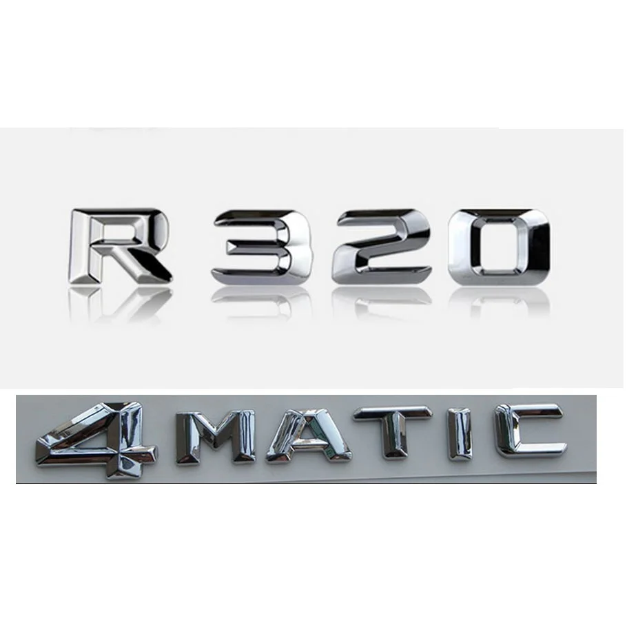 Хромовый значок R 320 4matic с надписью на заднюю часть БАГАЖНИКА АВТОМОБИЛЯ наклейка