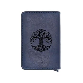 

New Arrivals The tree of Life Design Card Holder Wallets Men Women Rfid Leather Short Purse Slim Mini Wallet Money Bag