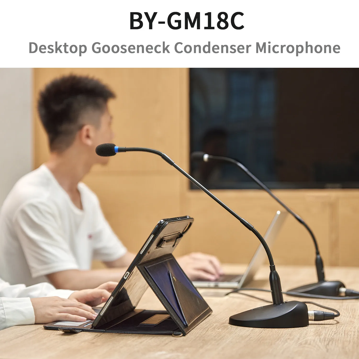 BOYA BY-GM18C ميكروفون قلبي معقوفة لسطح المكتب مع...