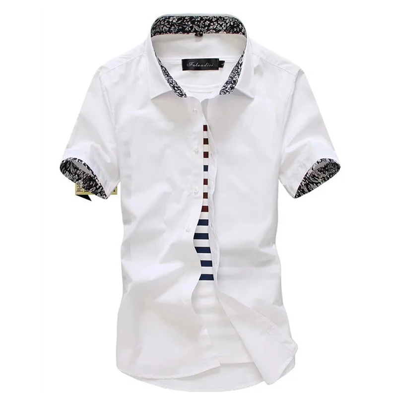 Летняя повседневная мужская рубашка в Корейском стиле, Повседневная тонкая Однотонная рубашка с коротким рукавом, Молодежная рубашка размера плюс, мужские топы