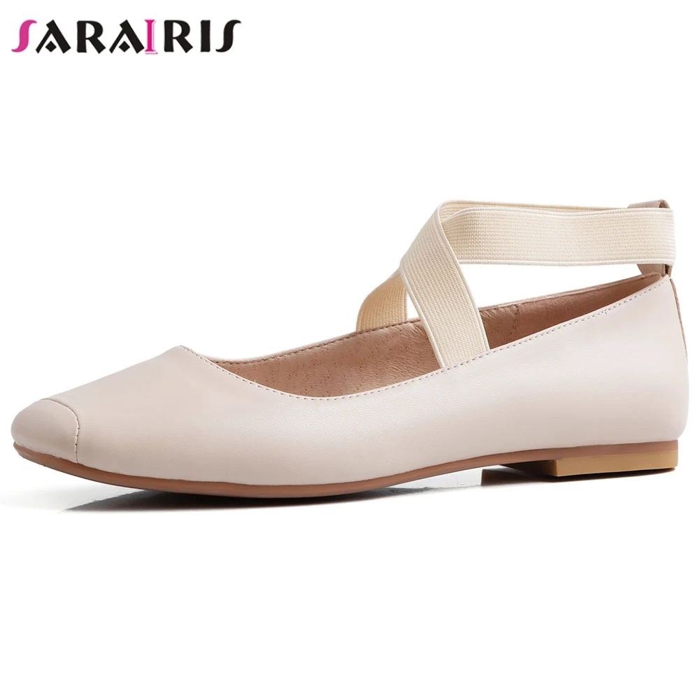 

SARAIRIS Fashion Female Low Heels Casual Spring Flats Elastic Band Slip On Flats Women Elegant Ballet Shoes Woman
