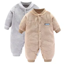 Одежда для малышей; зимний комбинезон с длинными рукавами для новорожденных мальчиков и девочек; плотный флисовый комбинезон; Комбинезоны для детей