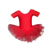 Осень Новые детские для девочек танцевальное бальное платье короткий рукав с юбкой-пачкой из сетки на практике, одежда для шоу «маленький лебедь» Одежда для танцев, балета Платье